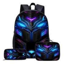   3 részes Cyberpunk hátizsák szett kék-lila mintával 55M4551905-1