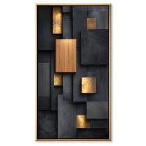  Modern fekete–arany geometrikus vászon falikép 70 × 140 cm 55M7G53233
