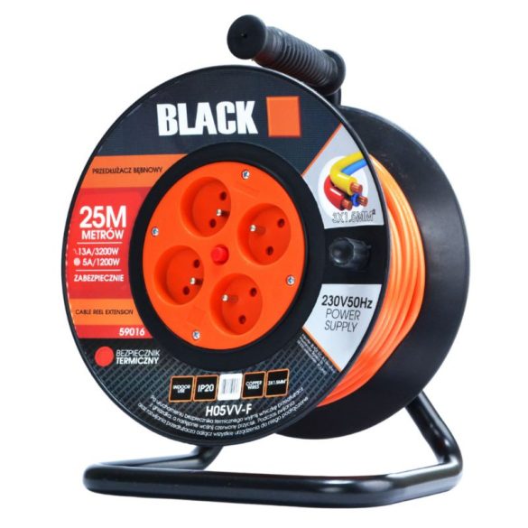 BLACK kerti dobos hosszabbító 30 m 3x1,5 H05VV-F 59016