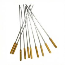   Prémium Fém Saslikpálca Készlet – 10 darabos (Fa nyéllel, 40,5 cm) 5999558573294