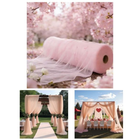 Romantikus tüll tekercs világos rózsaszín 50m 5VM95530G6