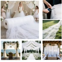   Extra hosszú esküvői tüll dekor anyag tekercs 30 m -Fehér 5XM035X087