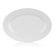   BANQUET DIAMOND LINE ovális kerámia tányér, 34,5 x 24,2 cm, fehér 60322123