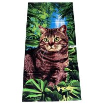  Strand törölköző 70 x 140 cm - Macska a dzsungelben minta 624