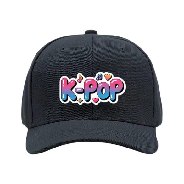 K-POP Stílusú Baseball Sapka Színátmenetes Felirattal – Fekete 62MGG50266-1