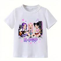   K-POP Energikus Lánybanda – Képregényes Rövidujjú Póló 65M2K5G420-1