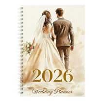   Menyasszony és vőlegény mintás esküvői tervező füzet 66M085VQQ1