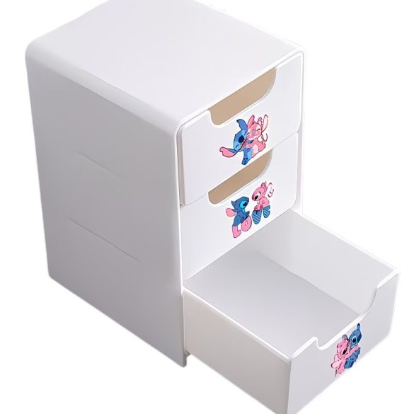 Disney Stitch 3 fiókos asztali tárolódoboz mini rendszerező - Fehér 6GM15526K9-3