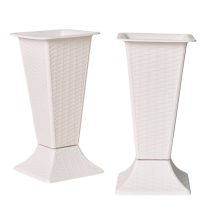   Modern Négyzetes Növénycserepek – Fehér műanyag 6KM365WWW7-2