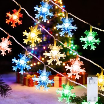   20 LED-es hópehely fényfüzér, 300 cm, többszínű 6QMGG5337X-5