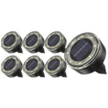   7 db-os Meleg Fényű Napelemes Földbe Szúrható Lámpa Szett – 56 LED 6XMQW5K537-1