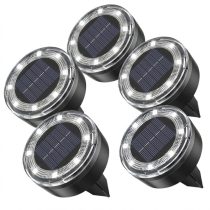   5 db-os Hidegfehér Napelemes Földbe Szúrható Lámpa Szett – 40 LED 6XMQW5K537-4