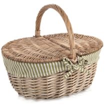   Hagyományos Fonott Piknikkosár Fedéllel és Béléssel (42x32x35 cm) 730565