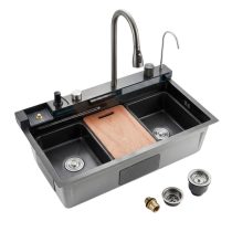   Multifunkciós Vízesés Konyhai Mosogatótálca Szett – Antracit Szürke 7546-012