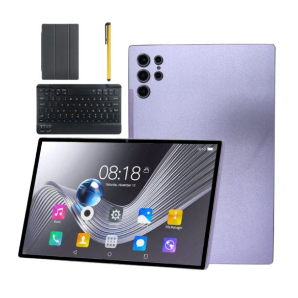 Qetupa Z50 Android 14 Tablet Billentyűzettel, Tokkal és Tollal – 10.1" Rózsaszín és lila 76001117RL