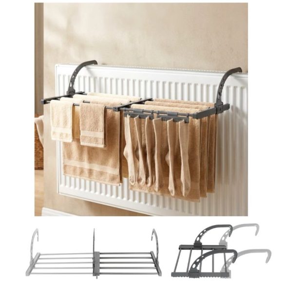 Radiátorra akasztható ruhaszárító kihúzható résszel 45-83x35cm 779120