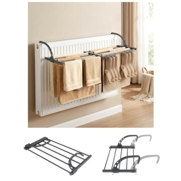 Radiátorra akasztható ruhaszárító kihúzható résszel 68,5-123x35cm 779121