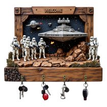   Star Wars témájú dekorációs tábla kulcstartóval, 2D lapos 7XMGV50X1Q