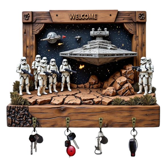 Star Wars témájú dekorációs tábla kulcstartóval, 2D lapos 7XMGV50X1Q