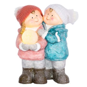   MagicHome világító karácsonyi figura fiúval és lánnyal, 40 cm 8090941