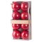 MagicHome karácsonyfadísz gömb szett, 8 db, 7 cm, piros 8091079