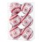 MagicHome karácsonyfadísz gömb szett, 6 db, 8 cm, piros-fehér, csillámos 8091086