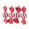 MagicHome cukorka alakú karácsonyfadísz szett, 4 db, piros, 11,5 cm 8091090