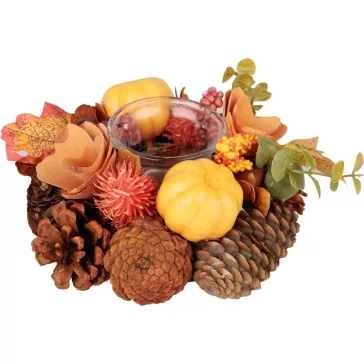   MagicHome Nature őszi ikebana dekoráció – narancssárga – 15 × 8 cm 8091699