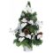 MagicHome díszített karácsonyfa, ezüst, levelekkel, 40 cm 8091781
