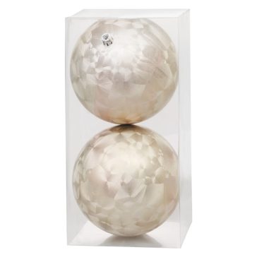   MagicHome karácsonyfadísz gömbök, bézs, 12 cm, 2 db 8091925