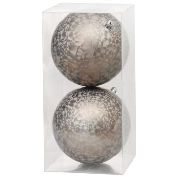   MagicHome karácsonyfadísz gömbök, taupe, 12 cm, 2 db 8091926