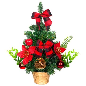 MagicHome díszített karácsonyfa, piros, 30 cm 8092048