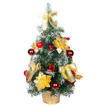   MagicHome díszített karácsonyfa, arany-piros, 50 cm 8092052