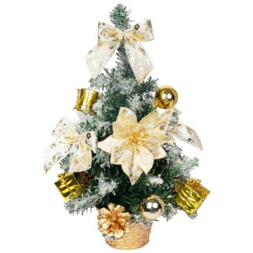 MagicHome díszített karácsonyfa, arany, 30 cm 8092053