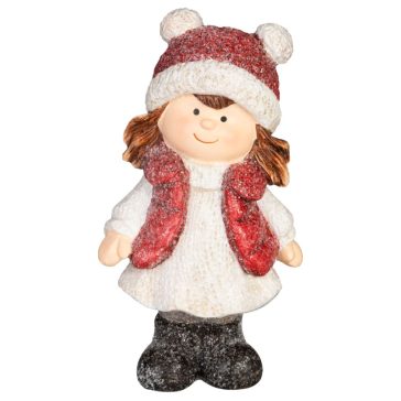  MagicHome karácsonyi lány figura dekoráció, 5,5 × 9 × 15,5 cm 8092108