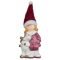 MagicHome karácsonyi lány rénszarvassal dekoráció, 7,6 × 9,2 × 23 cm 8092113