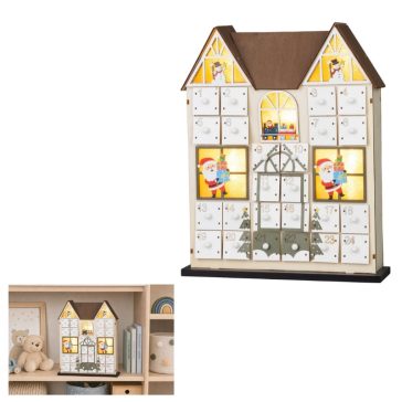   MagicHome Karácsonyi adventi naptár házikó 2×AAA 26x7x32cm 8092345