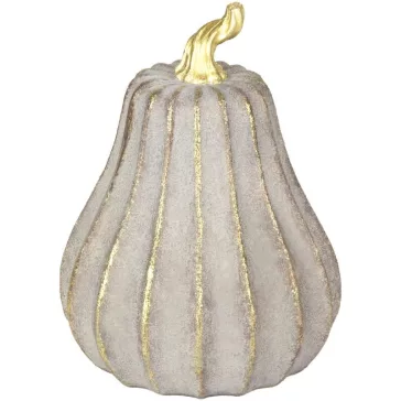  MagicHome Nature dekoratív tök arany részletekkel – polyresin – 16,2 × 16,2 × 21,4 cm 8092414