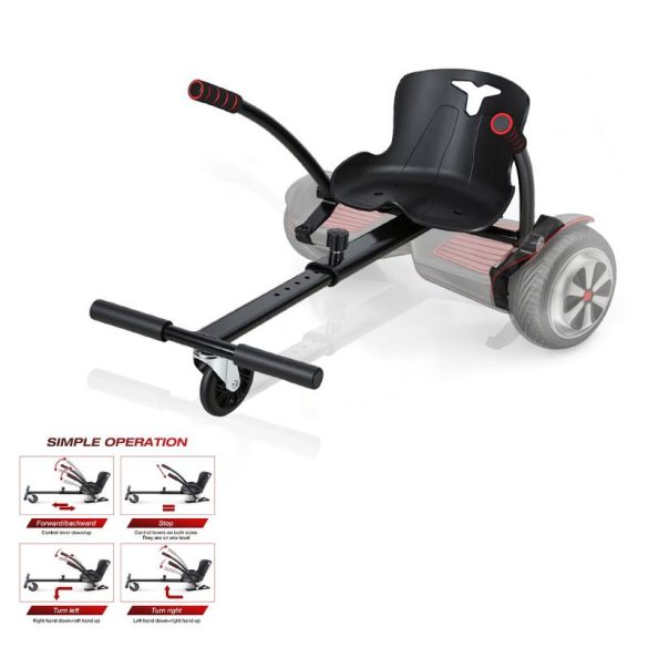 Hoverboardra szerelhető gokart ülés állítható vázzal fekete 81M115Q3X9