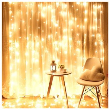   LED fényfüggöny távirányítóval, 300 LED, 3 × 3 m 839439