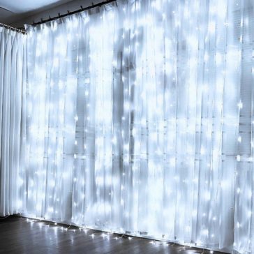   Fényfüggöny távirányítóval, 300 LED, hidegfehér, 3 × 3 m 839442
