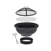 Masszív tűztál grillező ráccsal – 49 cm 85184.1