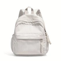   Kordbársony  hátizsák – több zsebbel, modern stílusban fehér AA342667-w