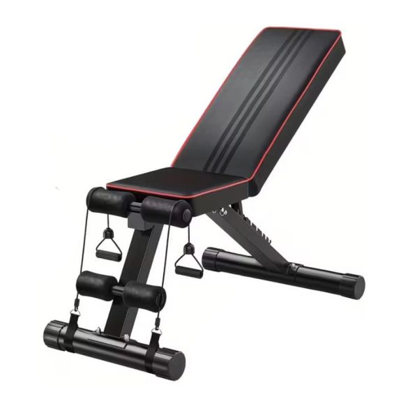 8 Szintben Állítható, Összecsukható Univerzális Súlyzópad – Gumikötelekkel AA8110095