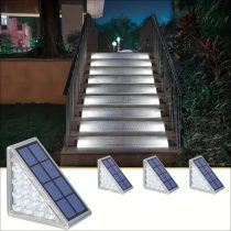   6 db-os napelemes LED háromszög lépcsőfények hidegfehér AH348537-HF