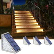   6 db-os napelemes LED háromszög lépcsőfények melegfehér AH348537