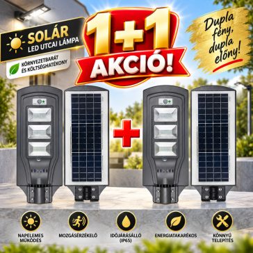   Napelemes utcai lámpa 320W távirányítóval 1+1 AKCIÓ AR3320W-2
