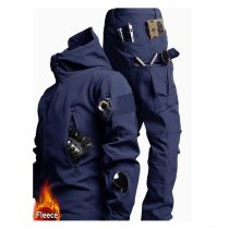   Softshell taktikai polárbéléses kabát és nadrág szett kék M méret AU4713866-km
