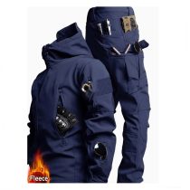   Softshell taktikai polárbéléses kabát és nadrág szett kék XL méret AU4713866-kxl