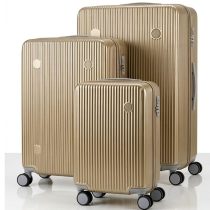 Aurea Prémium Kemény ABS 3db-os bőrönd szett bézs AURB